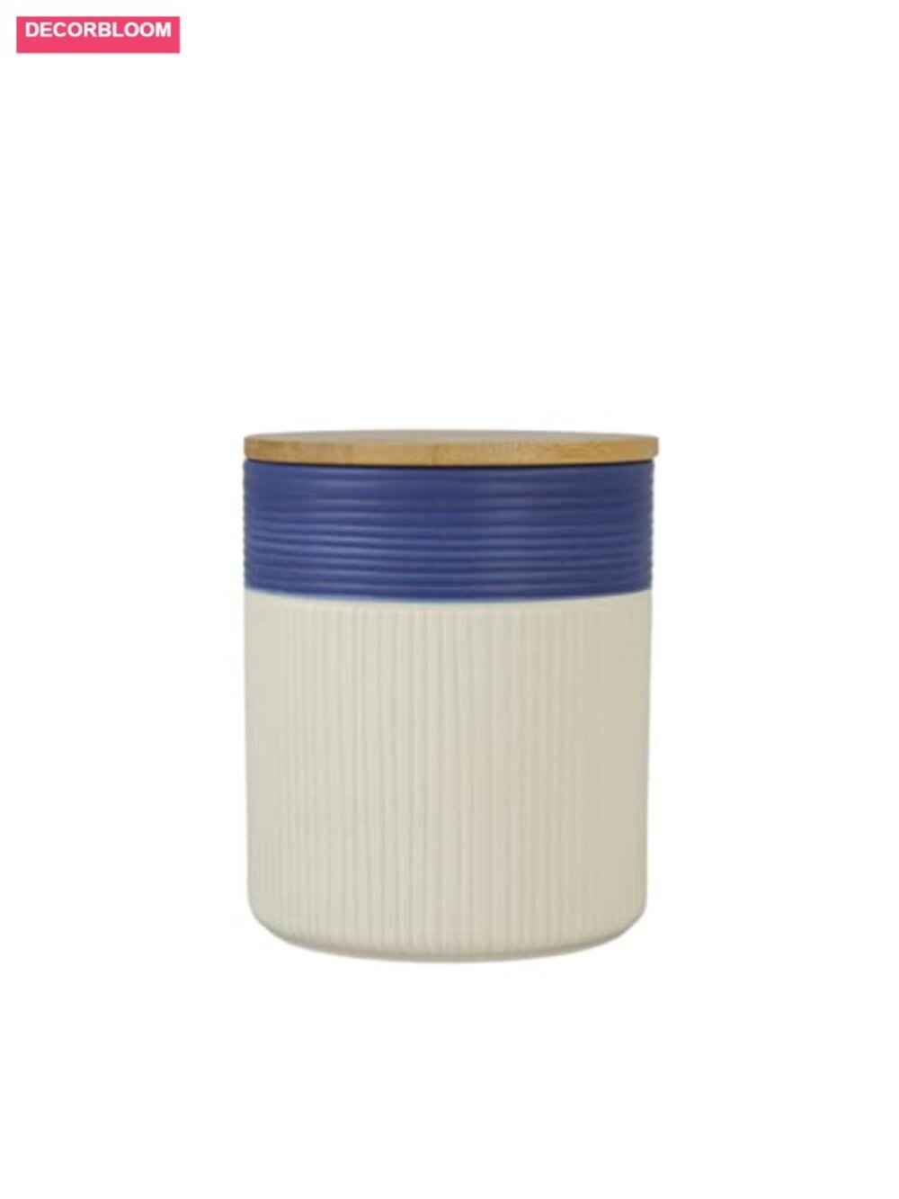 3-Piece Ceramic Kitchen Canister Set with Bamboo Lids, Airtight Food Storage - Picture 3 of 4